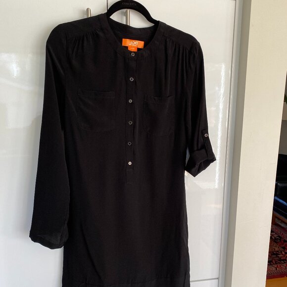 Black 100% Silk Joe Fresh Tunic/Shirt Dress Sz XS - Picture 2 of 10